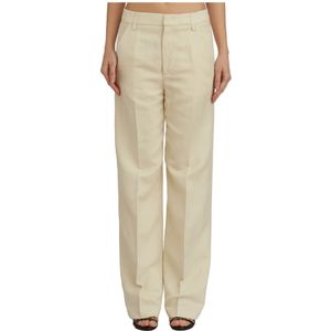 Dondup, Dames, Broeken, Beige, Maat: W27 Linnen,