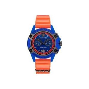 Versace Sport Chrono Active Blauw Siliconen Horloge , Orange , unisex , Maat: ONE Size