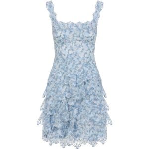 Ermanno Scervino, Dames, Jurken, Blauw, Maat: S Katoen,