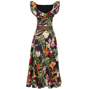 Philipp Plein - Long Dress Flowers - Jurk - Veelkleurig - Katoen Poplin