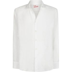 MC2 Saint Barth, Heren, Overhemden, Wit, Maat: L Linnen,