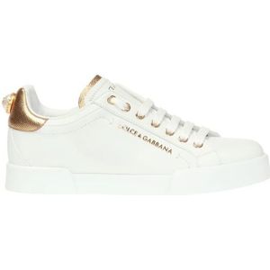 Dolce & Gabbana - Portofino Sneaker - Wit/Goud - Dames