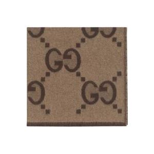 Gucci Donkerbruin Plaid Canvina Deken , Brown , Dames , Maat: ONE Size