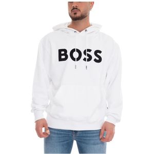 Hugo, Heren, Sweatshirts & Hoodies, Wit, Maat: 2XL Katoen,