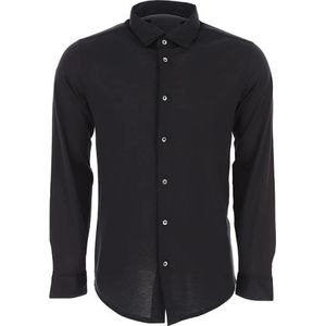 Emporio Armani, Heren, Overhemden, Zwart, Maat: 2XL Katoen,