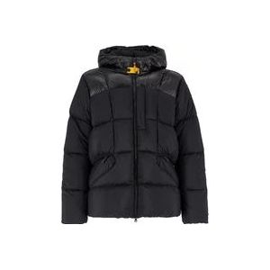 Parajumpers Lichtgewicht korte donsjas met capuchon , Black , Heren , Maat: S