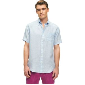 Brooks Brothers, Heren, Overhemden, Blauw, Maat: XS Linnen,