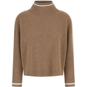 Brunello Cucinelli, Dames, Truien, Bruin, Maat: M Zijde,