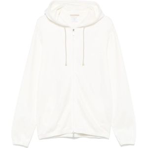 Eleventy, Heren, Sweatshirts & Hoodies, Wit, Maat: L Katoen,