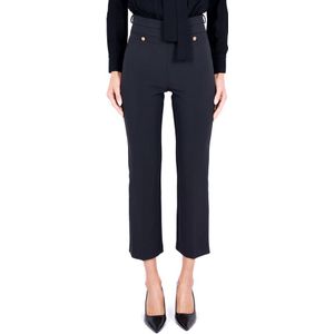 Elisabetta Franchi, Dames, Broeken, Zwart, Maat: S Viscose,