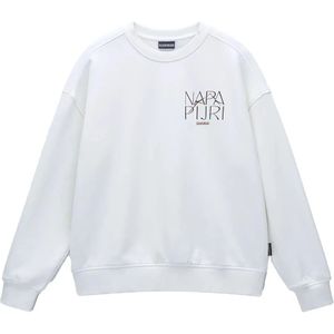Napapijri, Dames, Sweatshirts & Hoodies, Wit, Maat: XS Katoen,