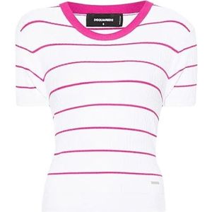 Dsquared2, Dames, Tops, Wit, Maat: L Viscose,