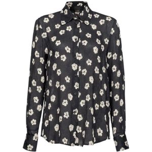 Pinko, Dames, Blouses & Shirts, Zwart, Maat: XS Zijde,