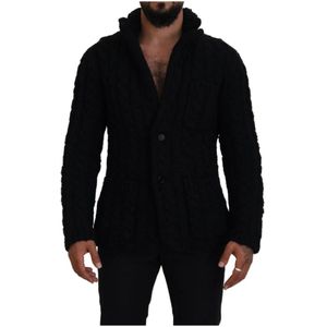 Dolce & Gabbana - Knoop Cardigan Sweater - Zwart - Wol
