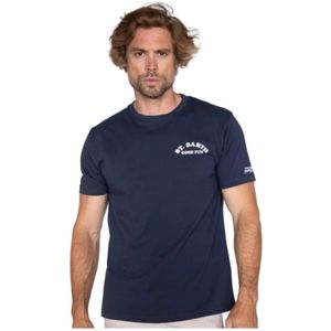 MC2 Saint Barth, Heren, Tops, Blauw, Maat: M Katoen,