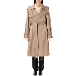 MM6 Maison Margiela, Dames, Mantels, Beige, Maat: S Katoen,