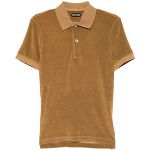 Tom Ford, Heren, Tops, Bruin, Maat: M Katoen,