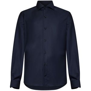 Franzese Collection, Heren, Overhemden, Blauw, Maat: M