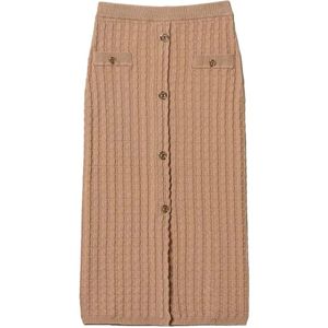 Twinset Casual Viscose Blend Rok , Brown , Dames , Maat: L