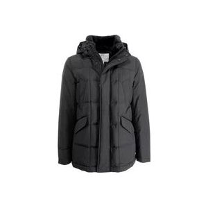 Woolrich Winterjas, Gewatteerde jas met capuchon voor heren , Black , Heren , Maat: 2XL