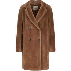 Max Mara, Dames, Mantels, Bruin, Maat: S Wol,