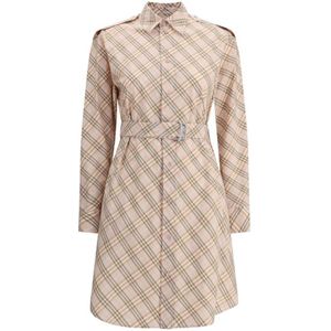 Burberry, Dames, Jurken, Beige, Maat: S Katoen,