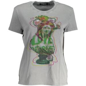 Desigual, Dames, Tops, Grijs, Maat: XL Katoen,