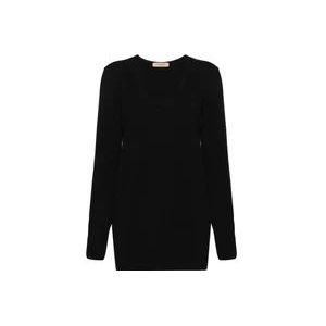 Twinset Luxe V-Neck Sweater , Black , Dames , Maat: S