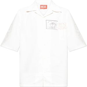 Diesel, Heren, Overhemden, Wit, Maat: S Katoen,