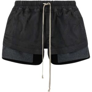 Rick Owens, Dames, Korte broeken, Zwart, Maat: M Denim,