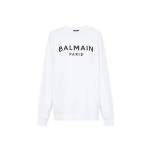 Balmain Klassieke Logo Sweatshirt , White , Dames , Maat: S