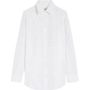 Weekend Max Mara, Dames, Blouses & Shirts, Wit, Maat: S Katoen,