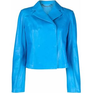 Ferragamo, Dames, Jassen, Blauw, Maat: XL Leer,