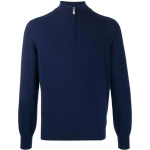 Brunello Cucinelli, Heren, Truien, Blauw, Maat: L Kasjmier,