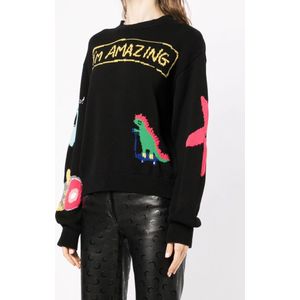 Dsquared2, Dames, Truien, Zwart, Maat: L Katoen,