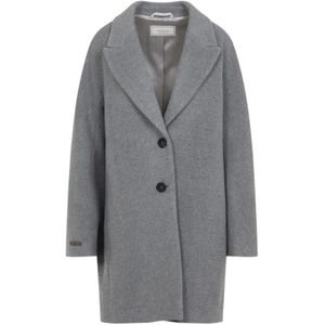 Peserico, Dames, Mantels, Grijs, Maat: S Wol,