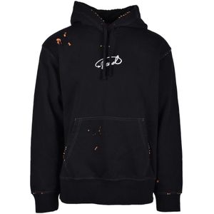 Diesel, Heren, Sweatshirts & Hoodies, Zwart, Maat: XL Katoen,