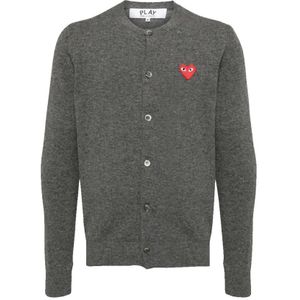 Comme des Garçons Play, Heren, Truien, Grijs, Maat: S Wol,