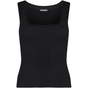 Jacquemus, Dames, Tops, Zwart, Maat: M Katoen,
