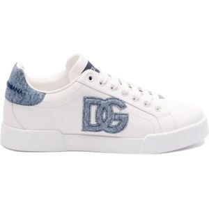 Dolce & Gabbana - Portofino - Sneakers - Wit en Blauw - Leer en Rubber