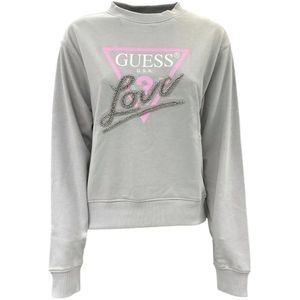 Guess, Dames, Sweatshirts & Hoodies, Grijs, Maat: L