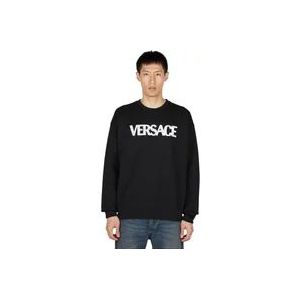 Versace Logo Mesh Sweatshirt , Black , Heren , Maat: S