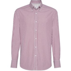 Brunello Cucinelli, Heren, Overhemden, Rood, Maat: S