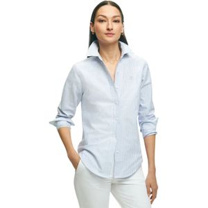 Brooks Brothers, Dames, Blouses & Shirts, Blauw, Maat: L Katoen,