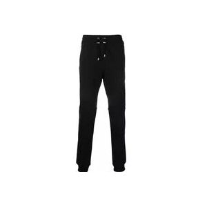 Balmain Zwarte katoenen sweatpants met logo print , Black , Heren , Maat: S