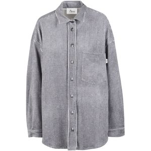 8Pm, Dames, Blouses & Shirts, Grijs, Maat: XS Suède,