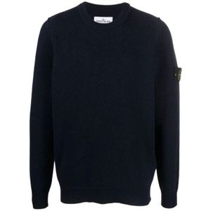 Stone Island, Heren, Truien, Blauw, Maat: XL Wol,