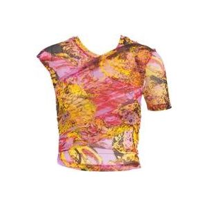 Pinko Roze Ss24 Dames T-shirt , Multicolor , Dames , Maat: S