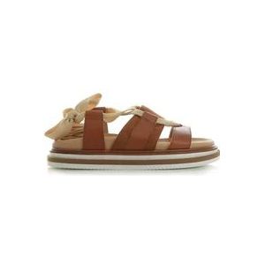 Hogan Stijlvolle Bruine Platte Sandalen , Brown , Dames , Maat: 40 EU