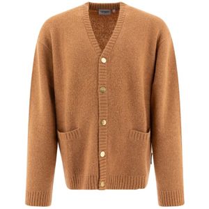 Carhartt Wip, Heren, Truien, Bruin, Maat: M Nylon,